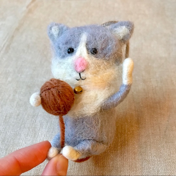 Hand Felted Special Mischievous Kitten Ornament - Picture 5 of 5